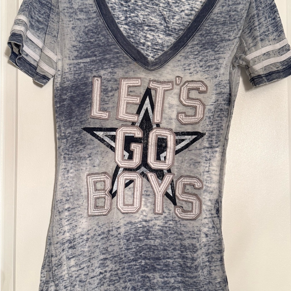 Dallas Cowboys “Let’s Go Boys”- Navy/White Thin T-shirt.